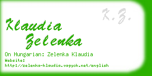 klaudia zelenka business card